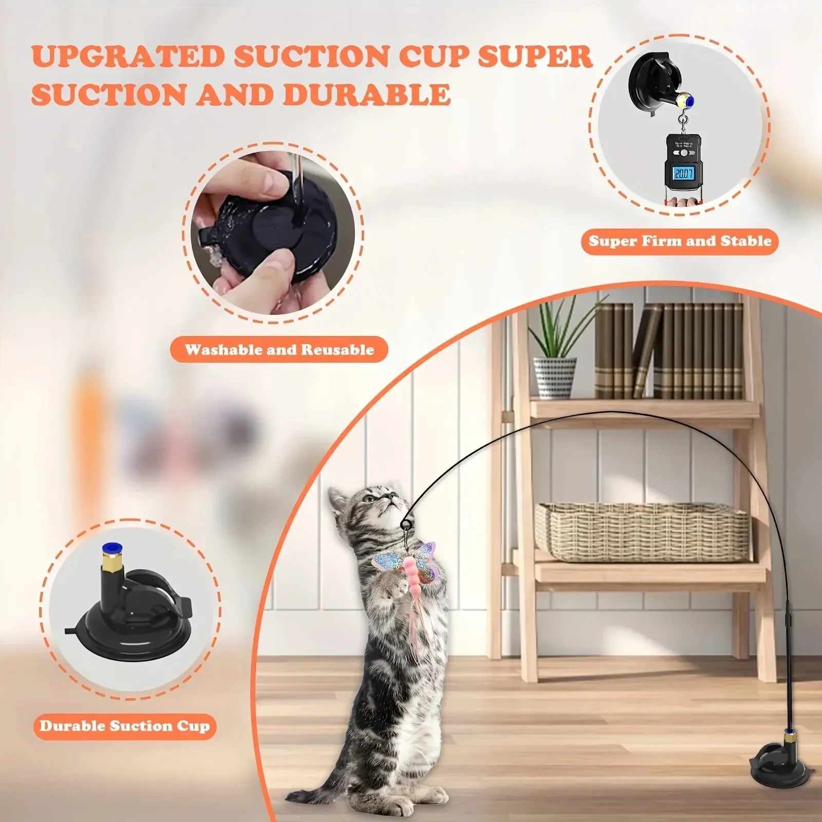 Interactive Cat Teaser Wand – Feather & Bell Toy