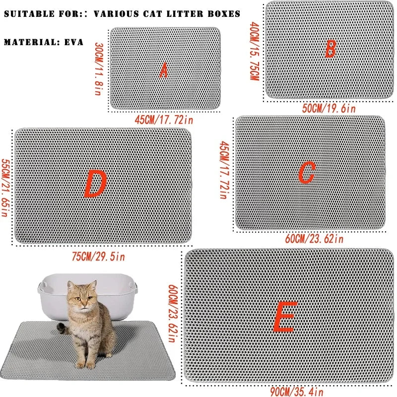 Premium Double-Layer Cat Litter Mat – Waterproof & Non-Slip