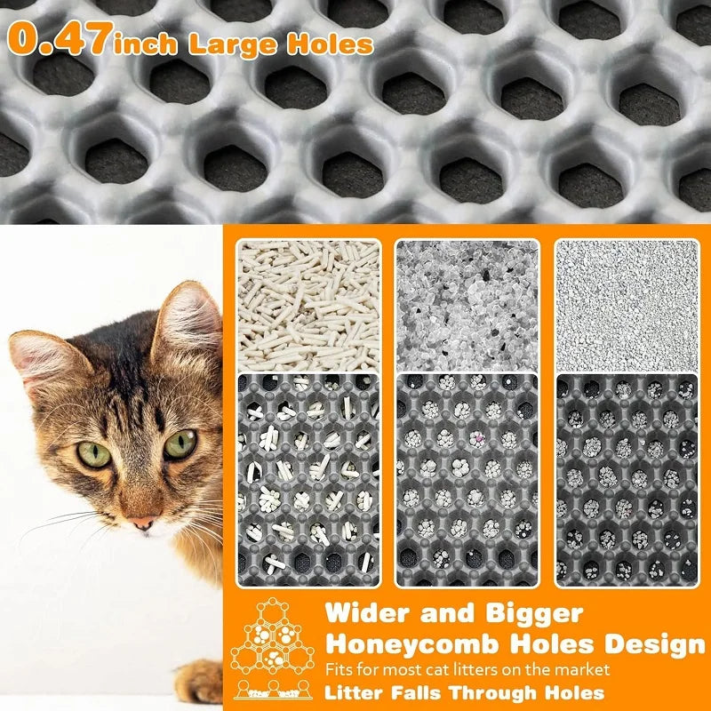Premium Double-Layer Cat Litter Mat – Waterproof & Non-Slip