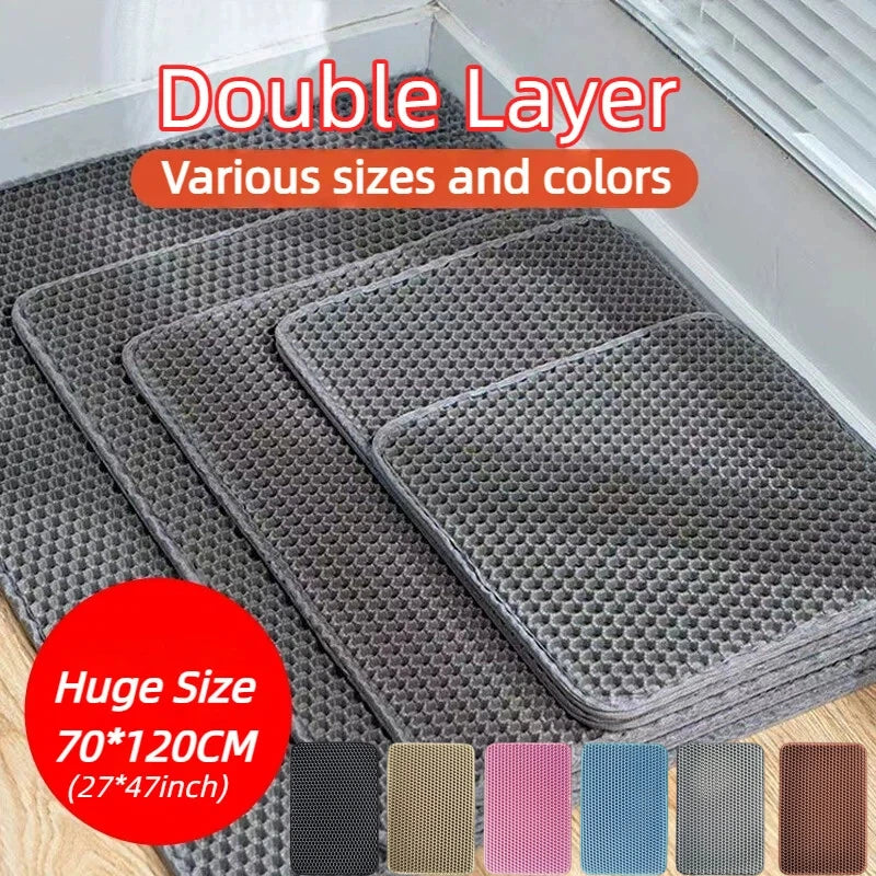 Premium Double-Layer Cat Litter Mat – Waterproof & Non-Slip
