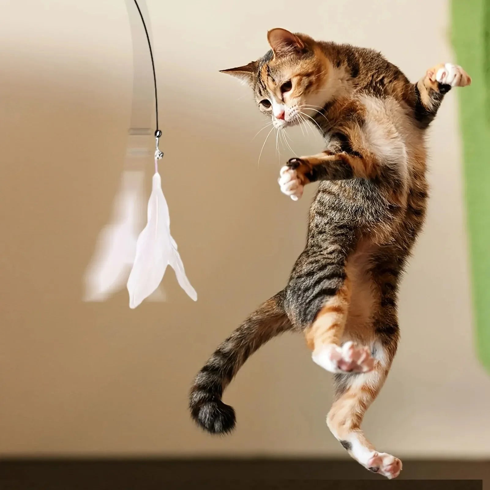 Interactive Cat Teaser Wand – Feather & Bell Toy