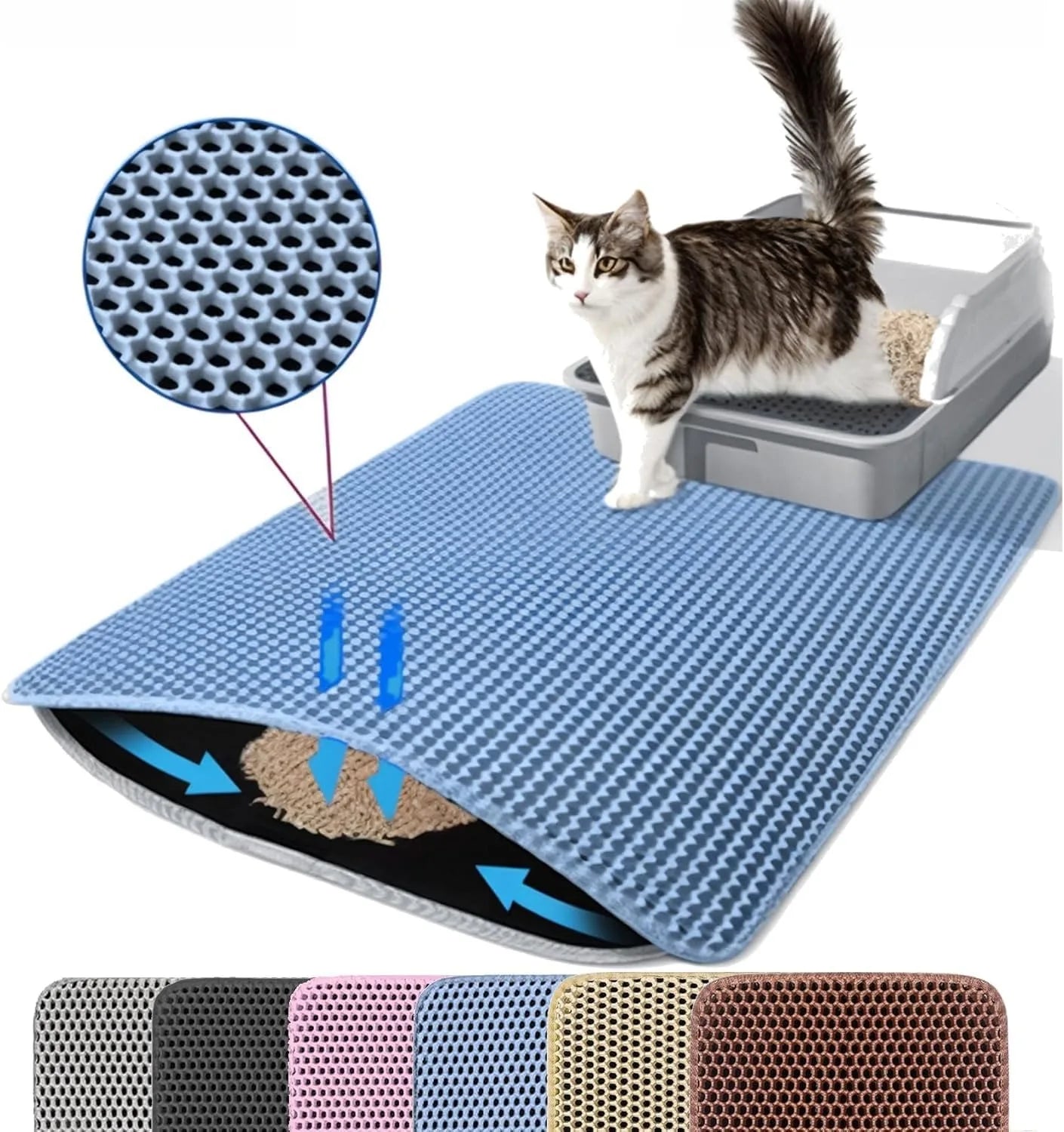Premium Double-Layer Cat Litter Mat – Waterproof & Non-Slip