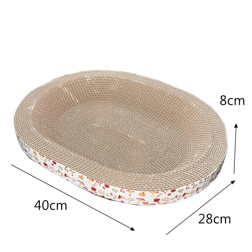Cozy Oval Cat Scratcher & Lounge Bed