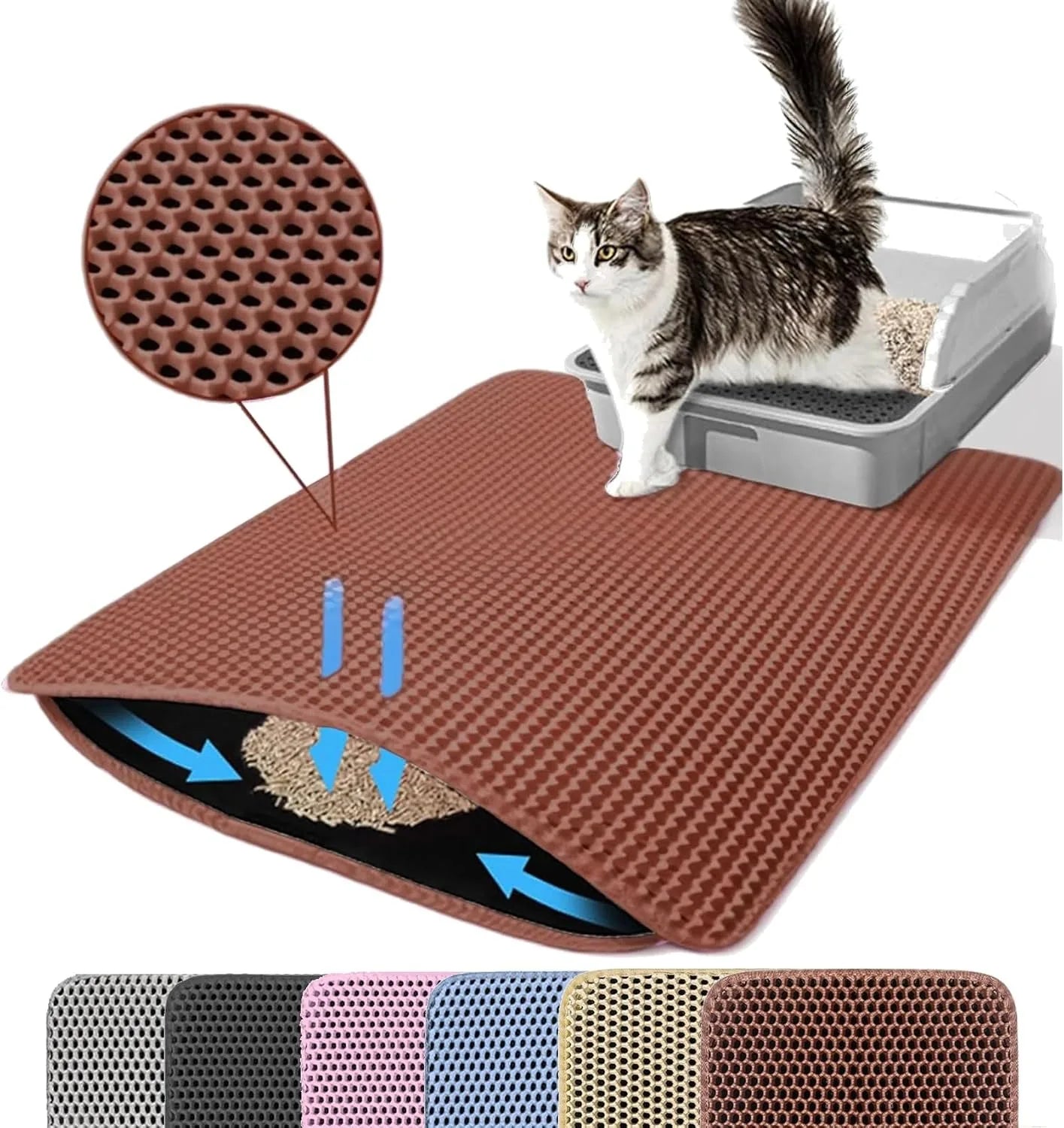 Premium Double-Layer Cat Litter Mat – Waterproof & Non-Slip