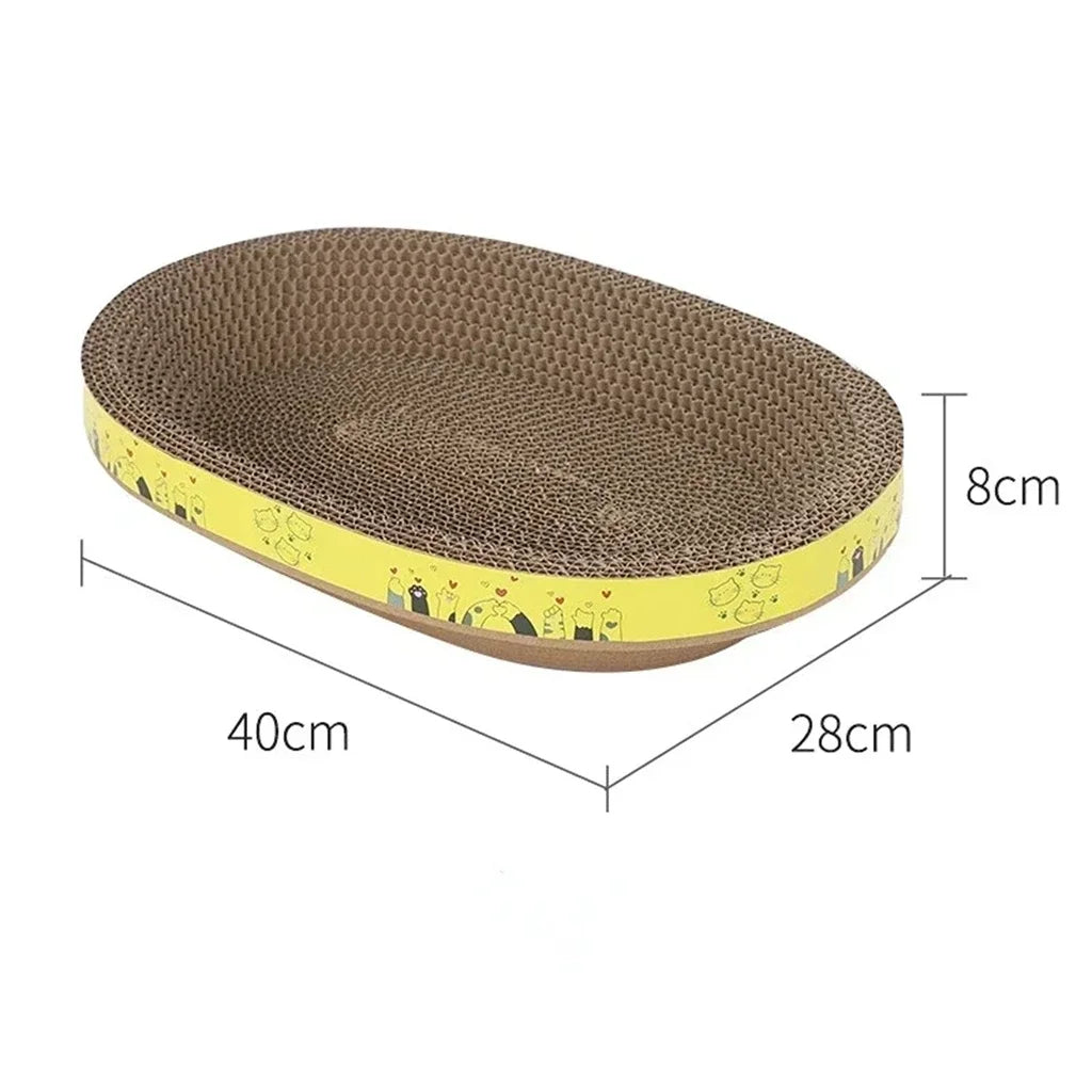 Cozy Oval Cat Scratcher & Lounge Bed