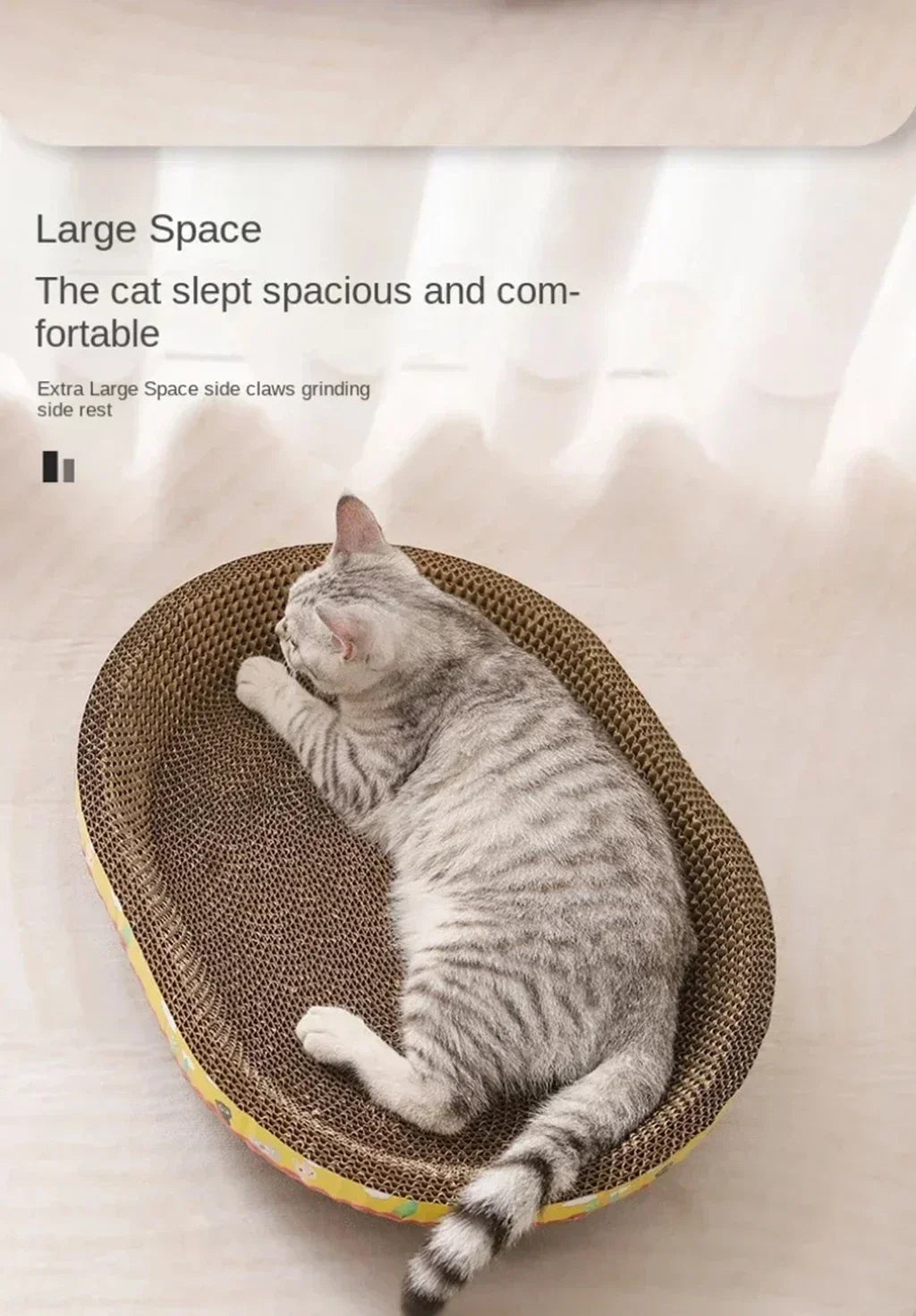 Cozy Oval Cat Scratcher & Lounge Bed