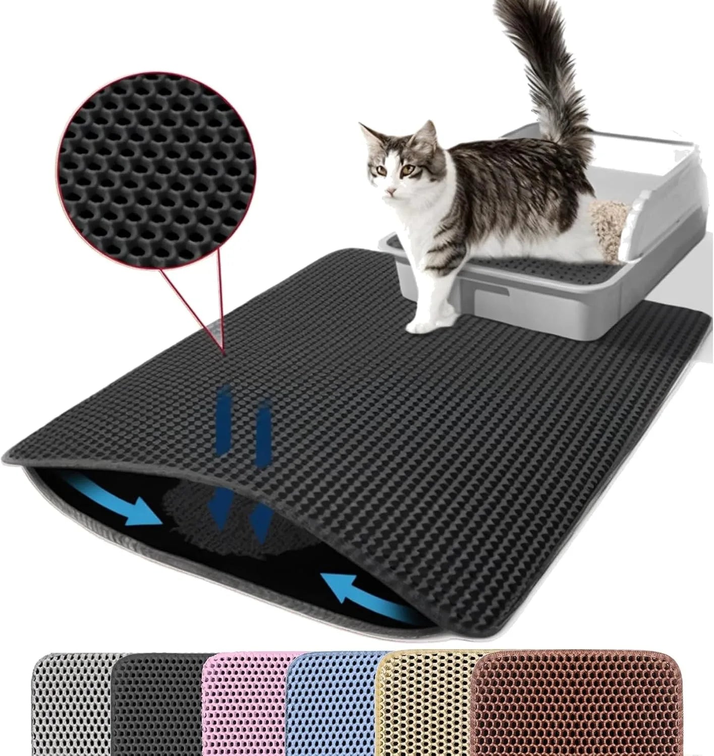 Premium Double-Layer Cat Litter Mat – Waterproof & Non-Slip