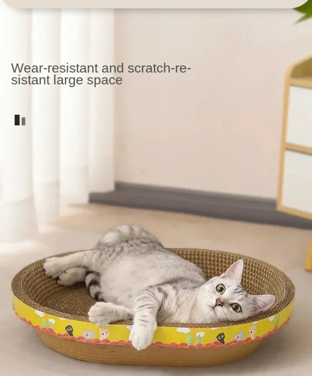 Cozy Oval Cat Scratcher & Lounge Bed